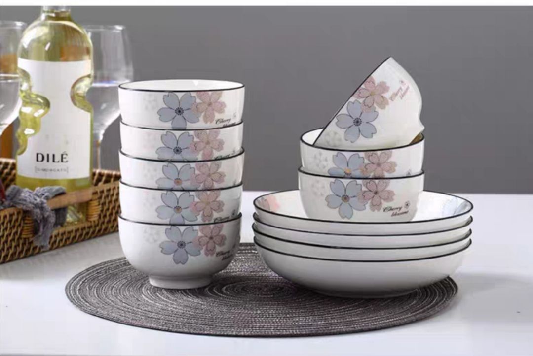 Youzun ceramic bowls, plates and tableware pieces can be freely combined with water, wood and clear flowers detail image 18