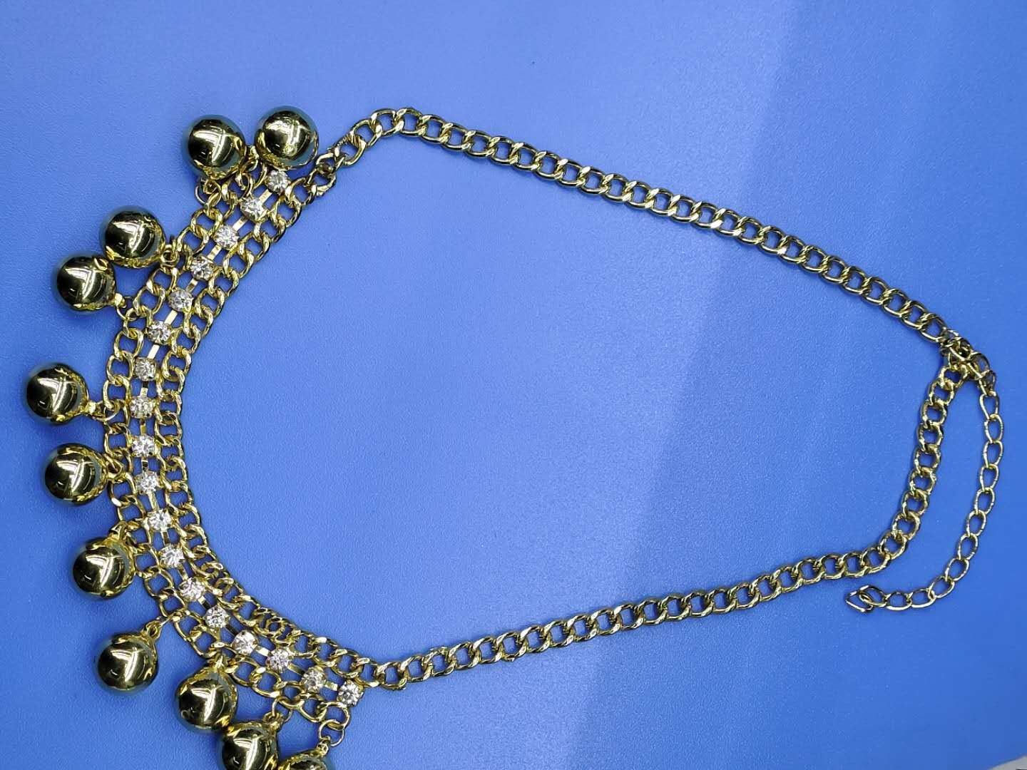 真金色项链，吊珠，钻链，铁项链详情图5