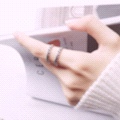 Korean basic style fine ring, retro silver, simple and versatile, black small braid couple style men's and women's rings, Xinmingyang jewelry Specification image