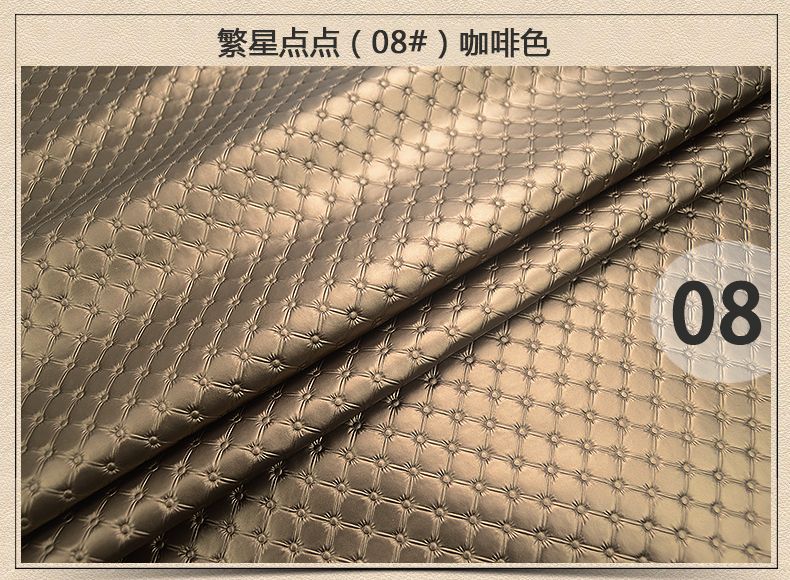 Artificial leather with small checkered pattern decorative leather 010 in stock detail image 9