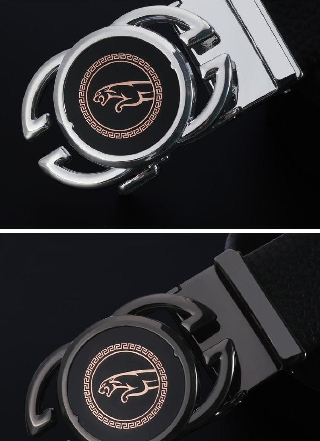 Wholesale of men's best-selling and versatile leather alloy automatic buckle casual belts for young people detail image 9