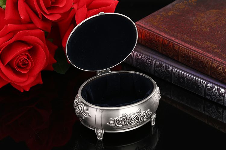 首饰盒田园欧式浪漫金属玫瑰花珠宝盒首饰盒欧式化妆品收纳盒详情3