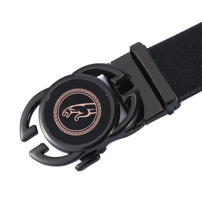 Wholesale of men's best-selling and versatile leather alloy automatic buckle casual belts for young people Specification image