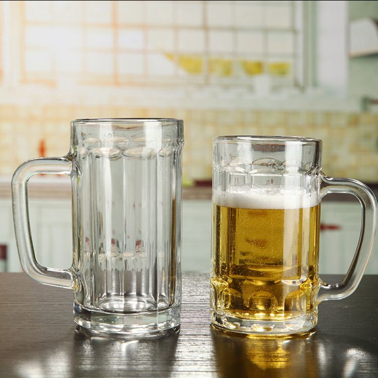 透明 创意 耐热玻璃水杯带把泡茶杯子果汁杯啤酒杯牛奶杯扎啤杯产品图