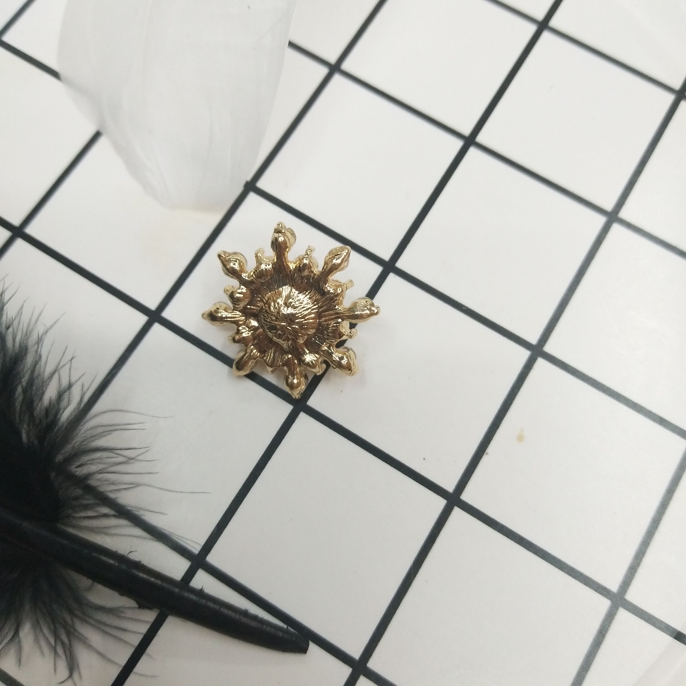 Korean version pearl flower DIY headwear and earrings accessories, zinc alloy 100ps per pack detail image 2