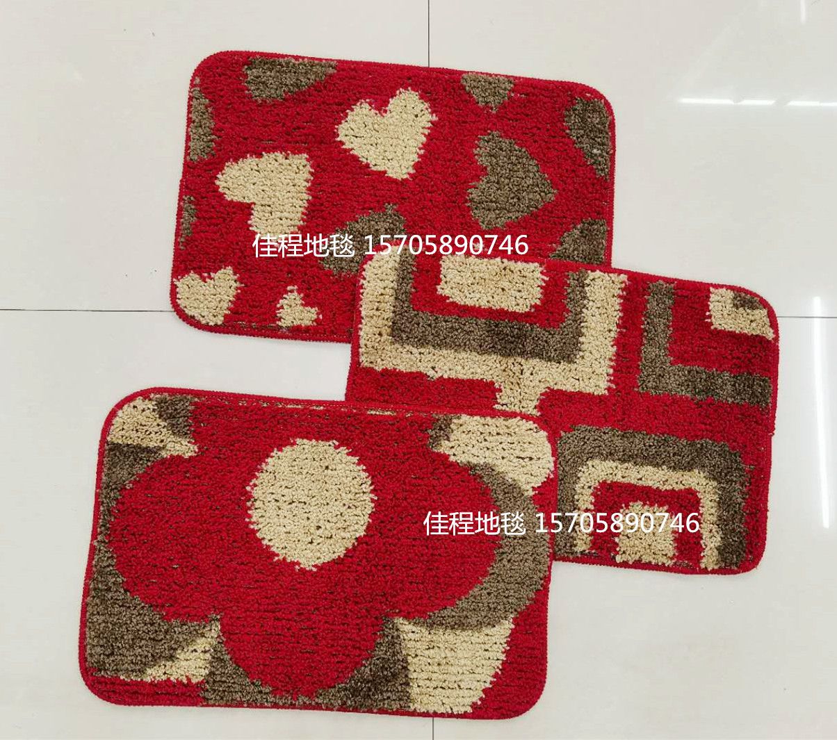 New TPR bottom curved head gauze floor mat, anti-slip foot mat, home door mat, large flower floor mat, curved head gauze door mat Specification drawing