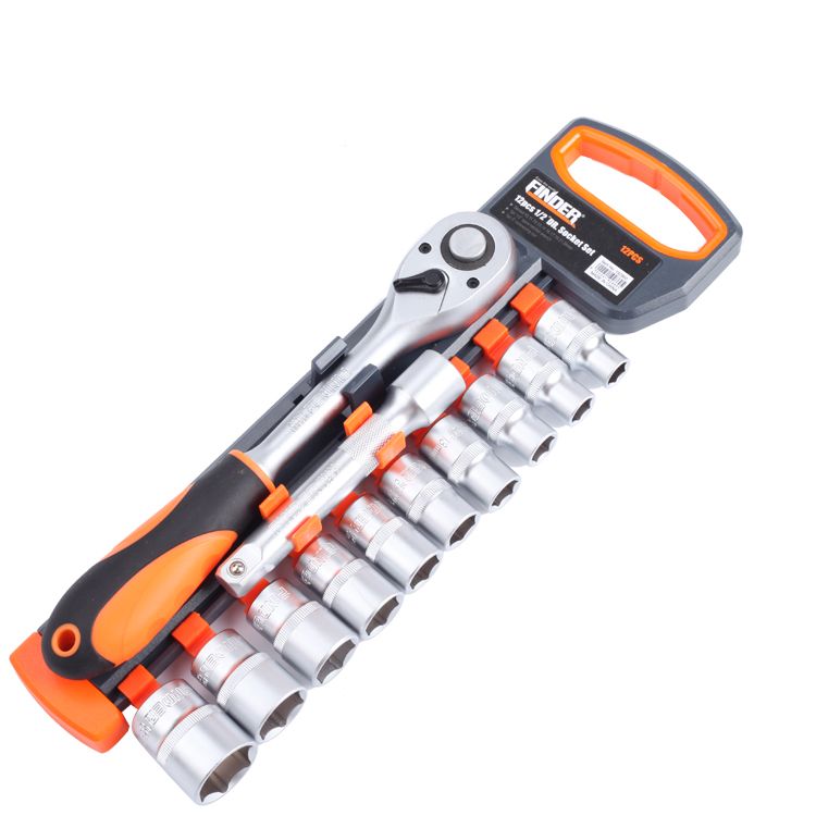 Discoverer 12PC plastic stand single row socket Set with Dr. Sockets Set