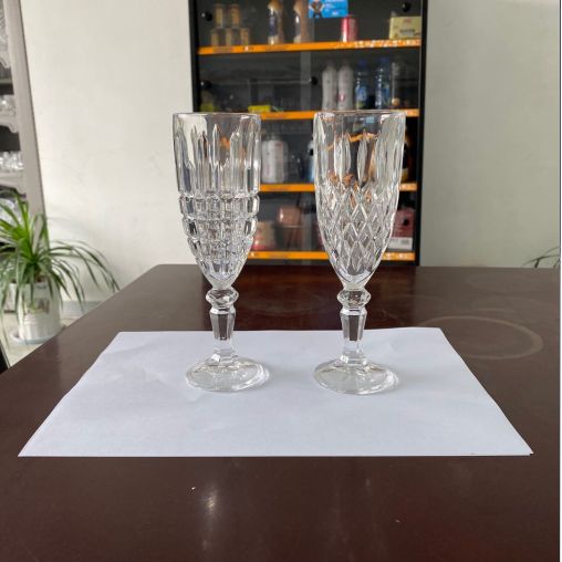 Pressed glass high-stem red wine glass, engraved diamond lead-free wine glass, home gift, white wine glass, gift box set details Picture