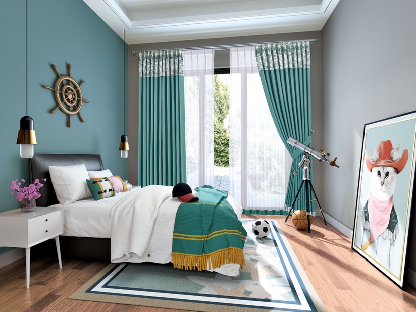 【海纳】2020新款北欧 简约 现代 定制飘窗 卧室 书房 儿童房全遮阳纯真年代～快乐老家