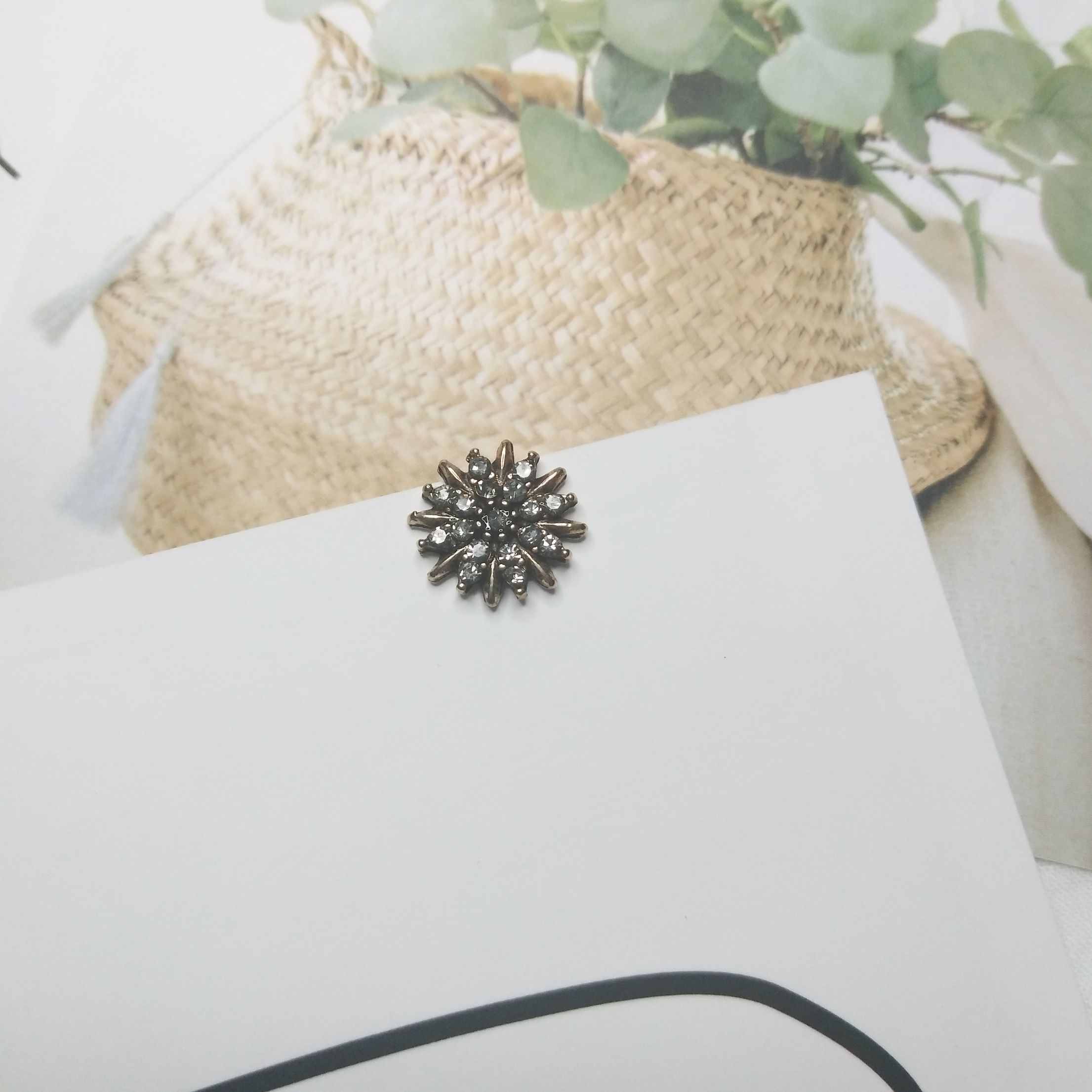 Korean-style small snowflake dot diamond headwear and earrings accessories, zinc alloy 100PS per pack detail image 3