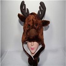 毛绒动物卡通帽批发 长颈鹿表演道具帽 冬季护耳帽 儿童帽