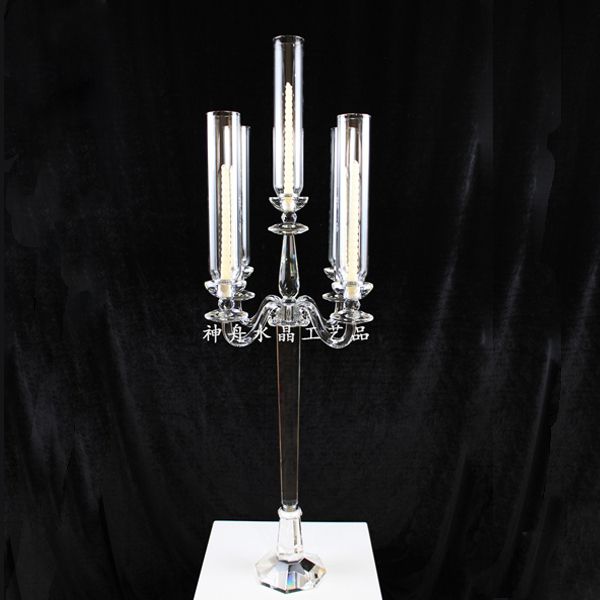 Manufacturers direct modern simple crystal candlestick wedding candlestick hotel home model room furnishing pieces thumbnail