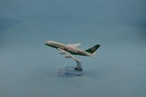 Aircraft model (14CM Eva Air China KT Green Colour Painting machine alloy aircraft model)