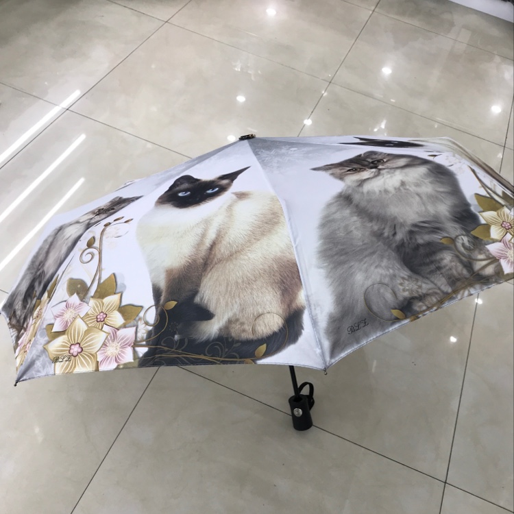 Item No. 3024A Fully automatic Heat Transfer Three-fold Umbrella details Picture