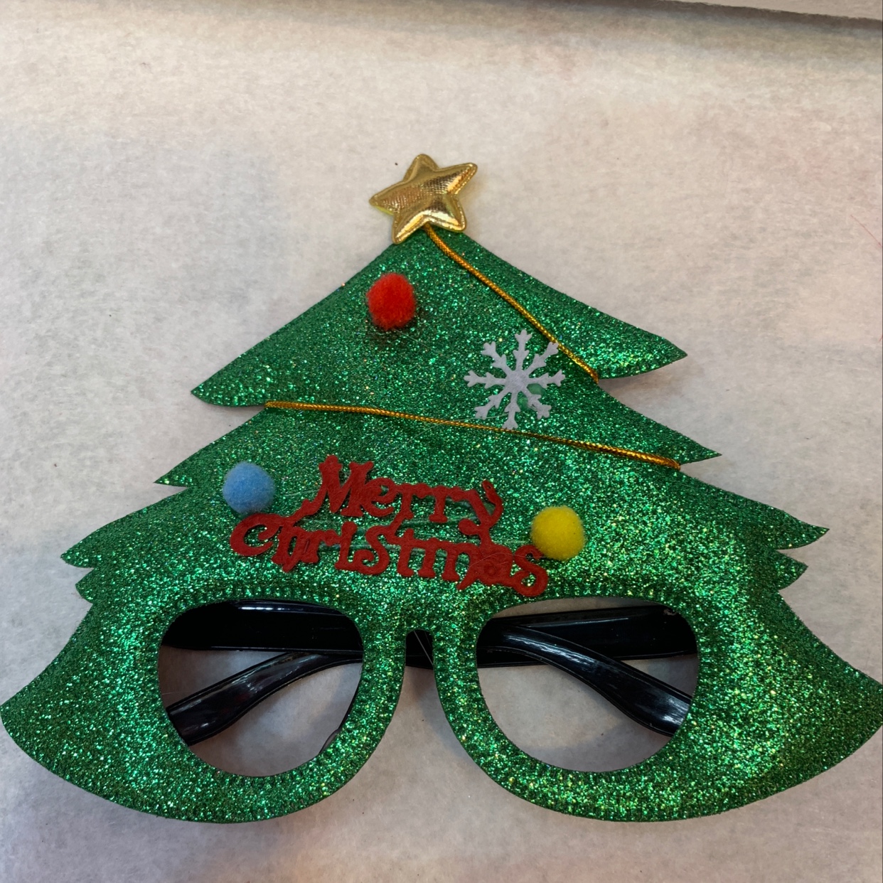 圣诞节金粉树眼镜圣诞老人儿童卡通眼镜框鹿角眼镜圣诞道具送小朋友礼物