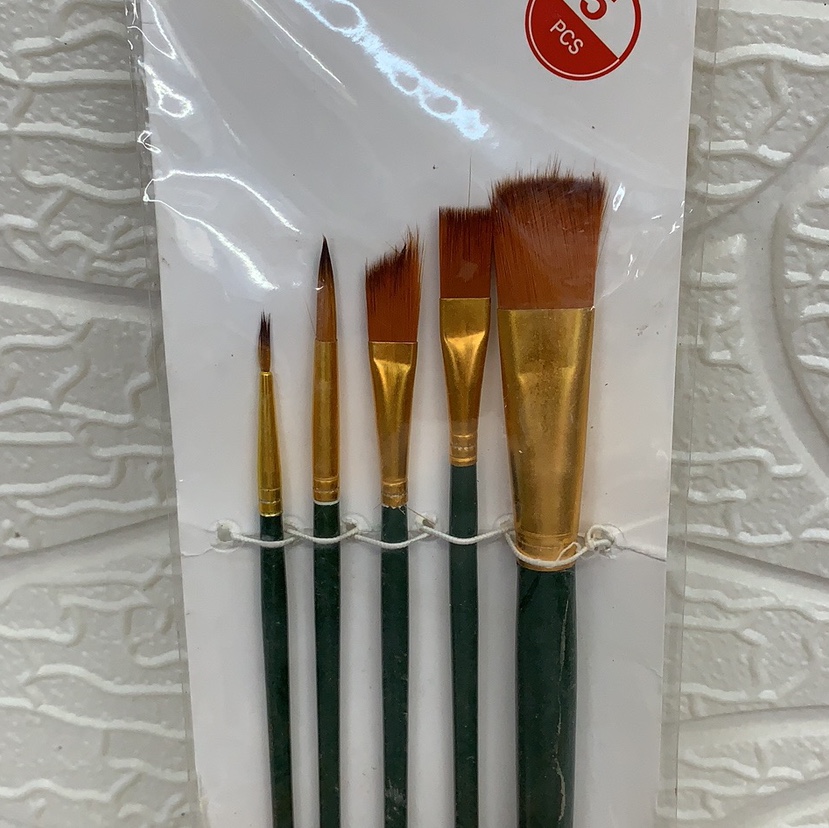 Six brushes, wooden brushes