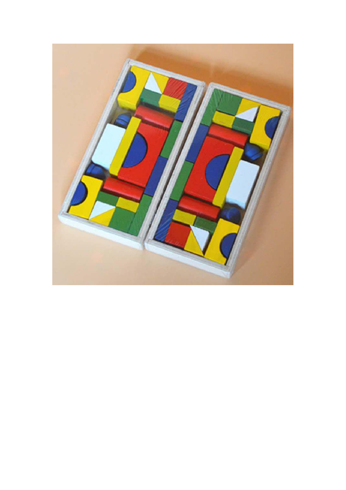 Wooden castle building block geometry set for children and primary school students' math teaching AIDS building blocks detail image 1