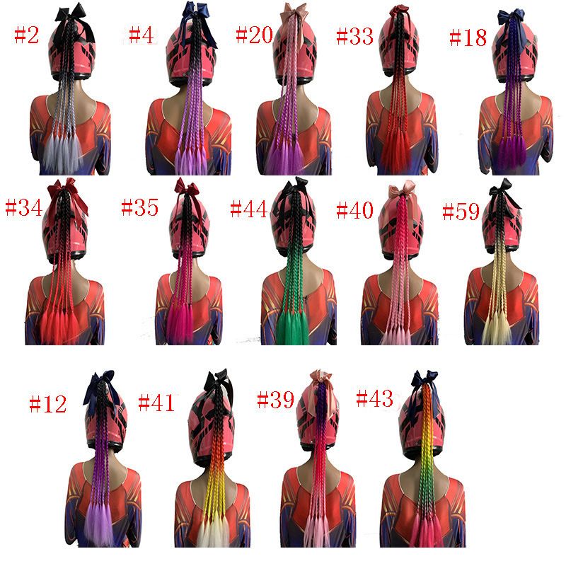 Gradient bike cool bow braid hand braid rider helmet braid synthetic fiber braid