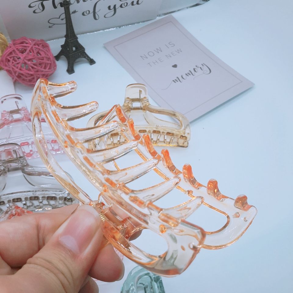 New transparent ins retro and versatile grab clip acrylic large hairpin, simple and basic ponytail hair grab for women Item Picture