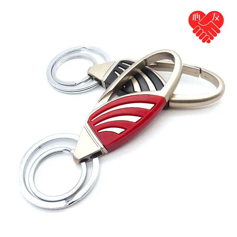 Large double-ring car keychain, creative modern and simple style key hook accessory, supermarket, street stall and department store supply detail image 7