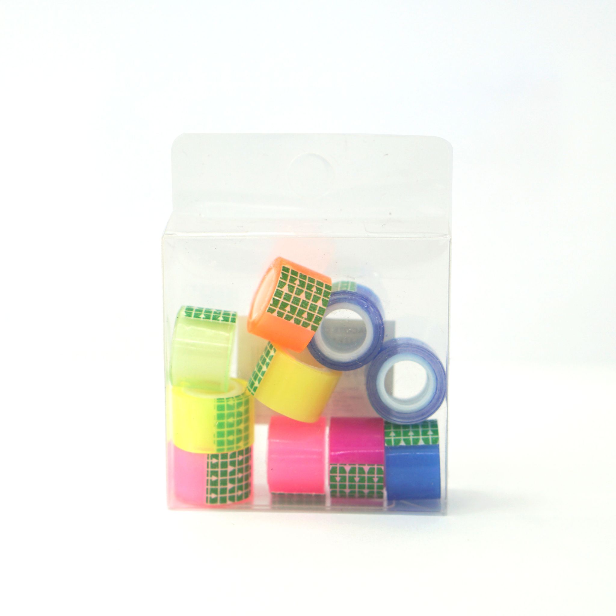 10 boxes of colorful mini adhesive tape, mini transparent adhesive tape, stationery tape for students, stationery decoration hands detail image 2