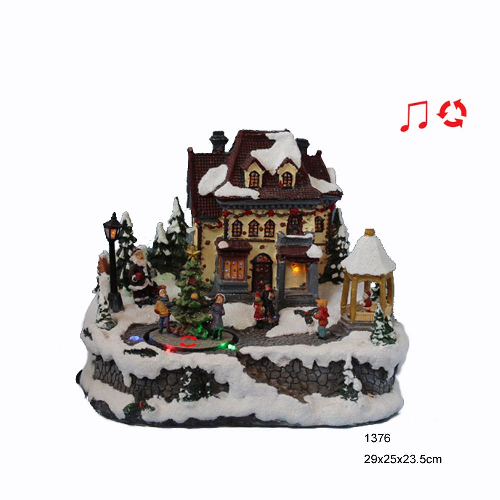 Factory direct sales of creative furniture, decorative resin, LED Christmas house ornaments, electric music handicrafts wholesale 2 detail image 5