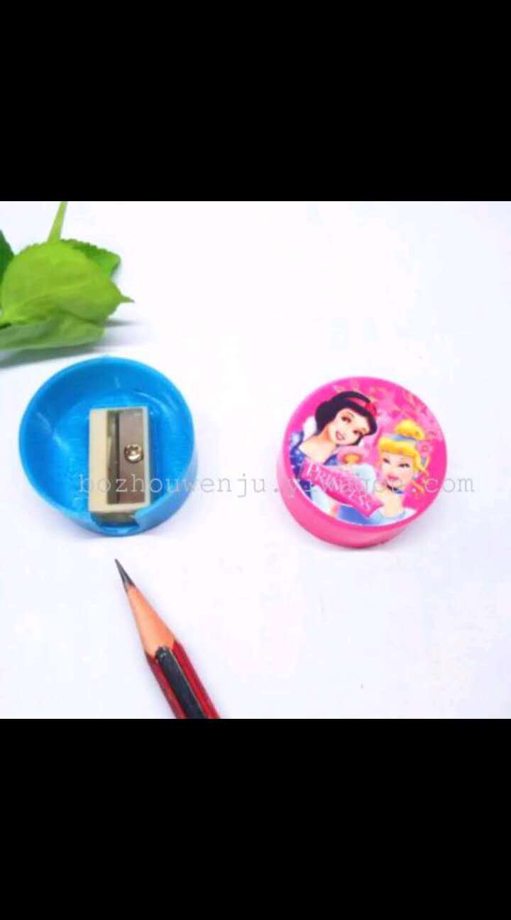 直径3.54公分平口，贴纸各种图案，塑料彩色卷笔刀详情图2