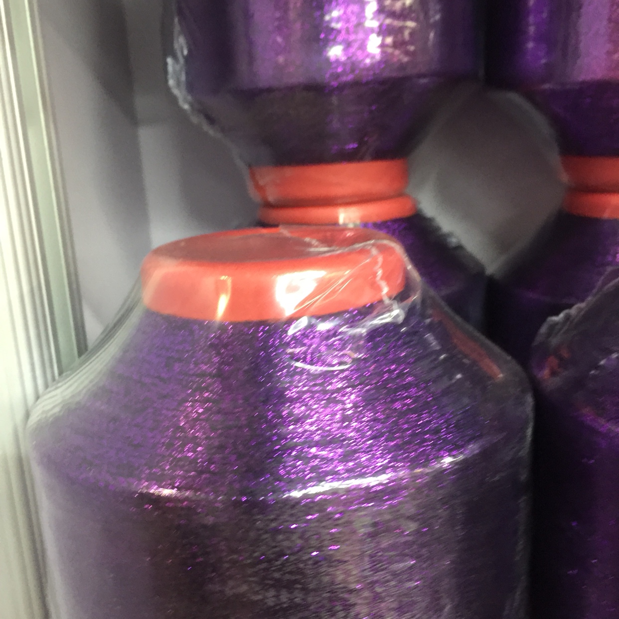 Extra fine gold and silver nylon and polyester, single package, double package, embroidery thread, uses (stockings, underwear, gloves, scarves, hats, wool yarn, headbands, etc.) 163 # purple