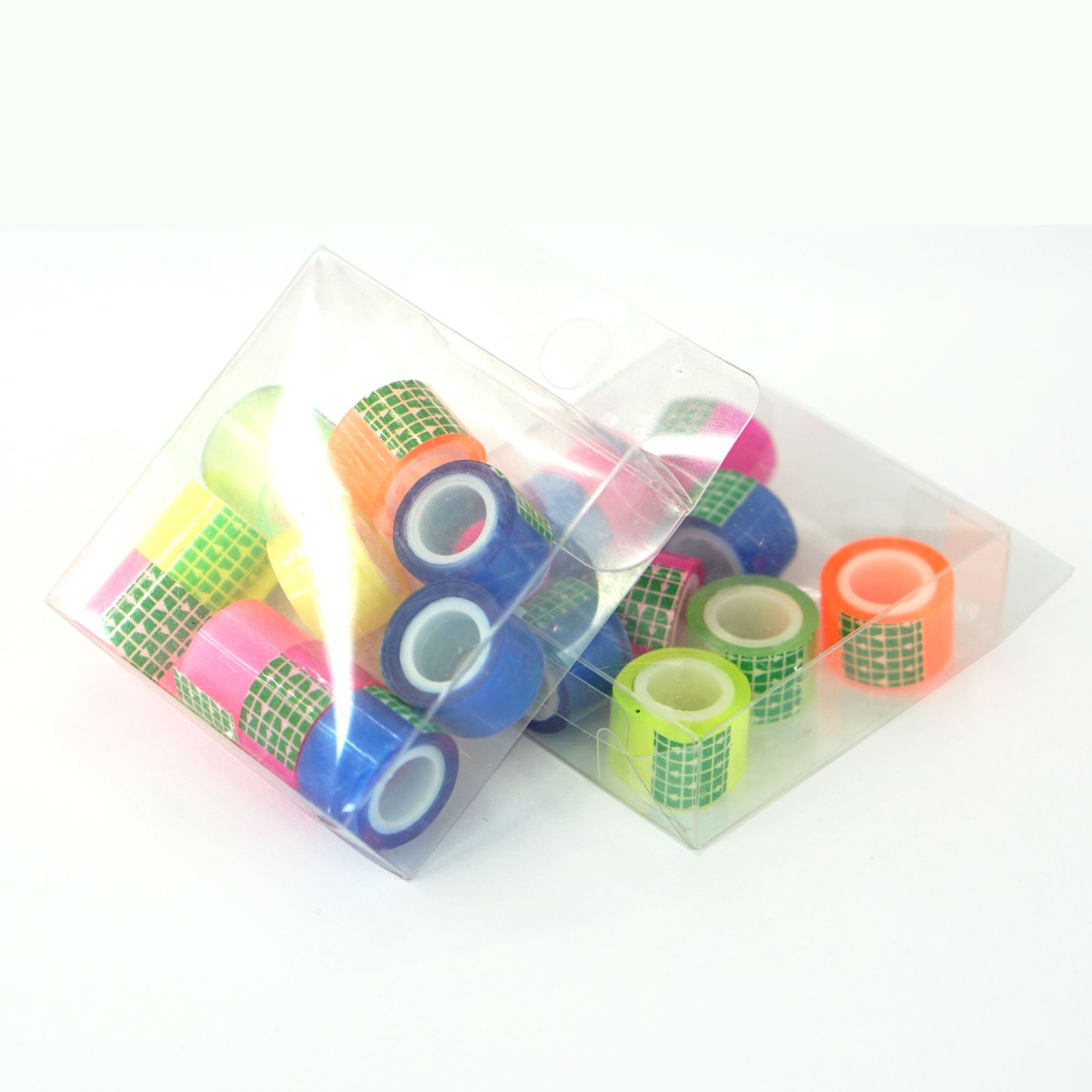 10 boxes of colorful mini adhesive tape, mini transparent adhesive tape, stationery tape for students, stationery decoration hands detail image 1
