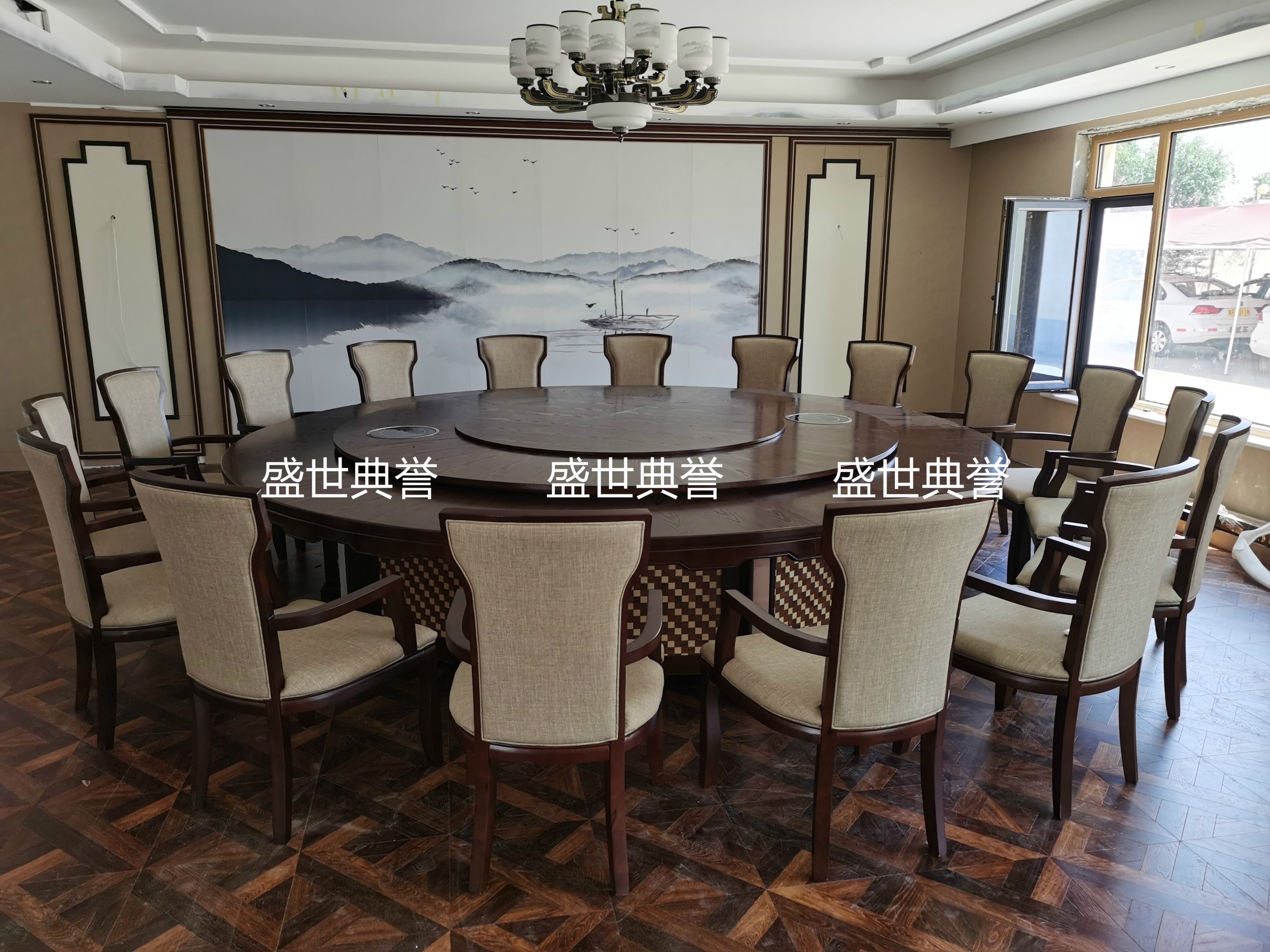 上海国际酒店实木家具定做 度假酒店包厢新中式实木餐椅 扶手椅子详情图6
