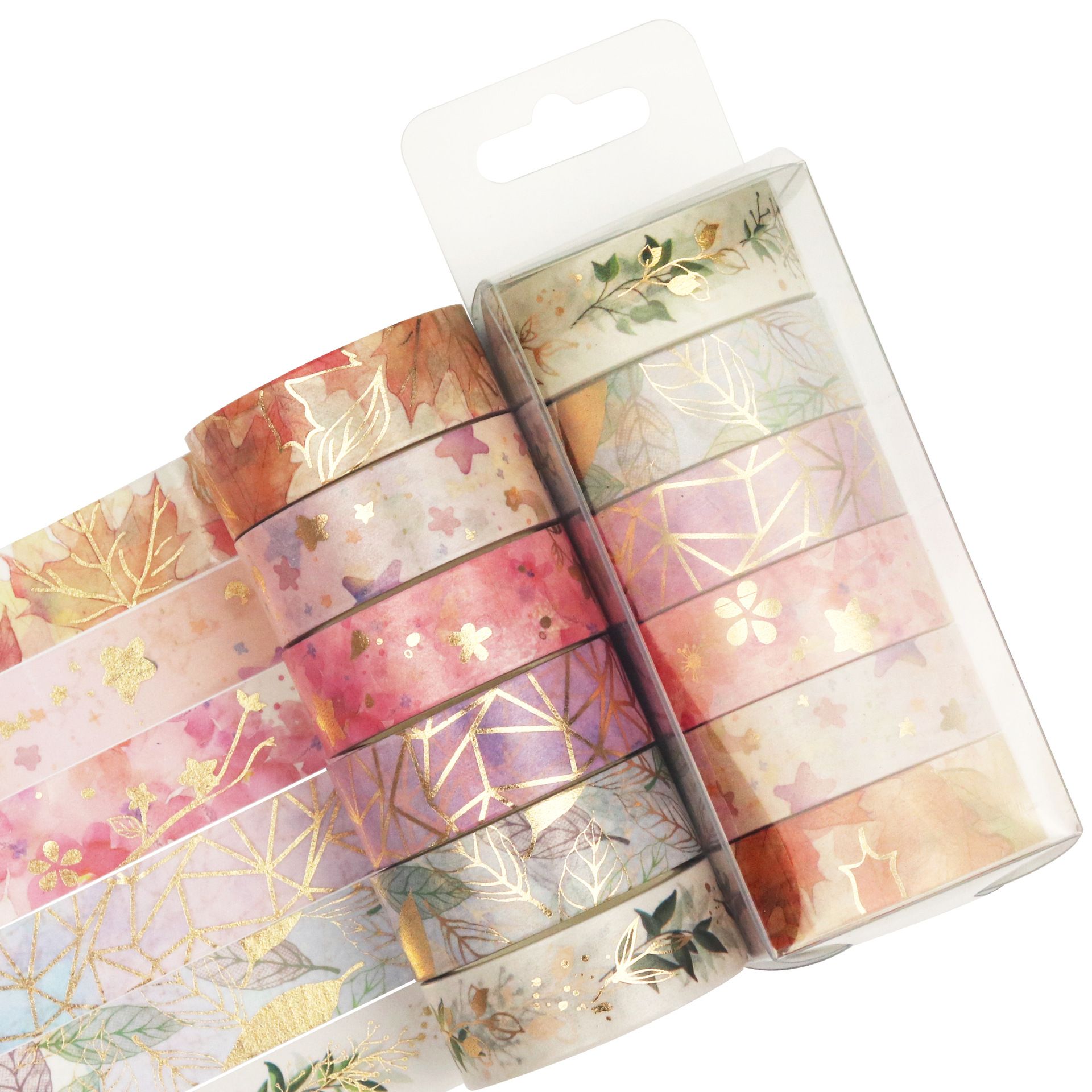 6-roll flower gilding and paper tape floral, fresh and dreamy diy planner sticker frame decoration tape Specification image