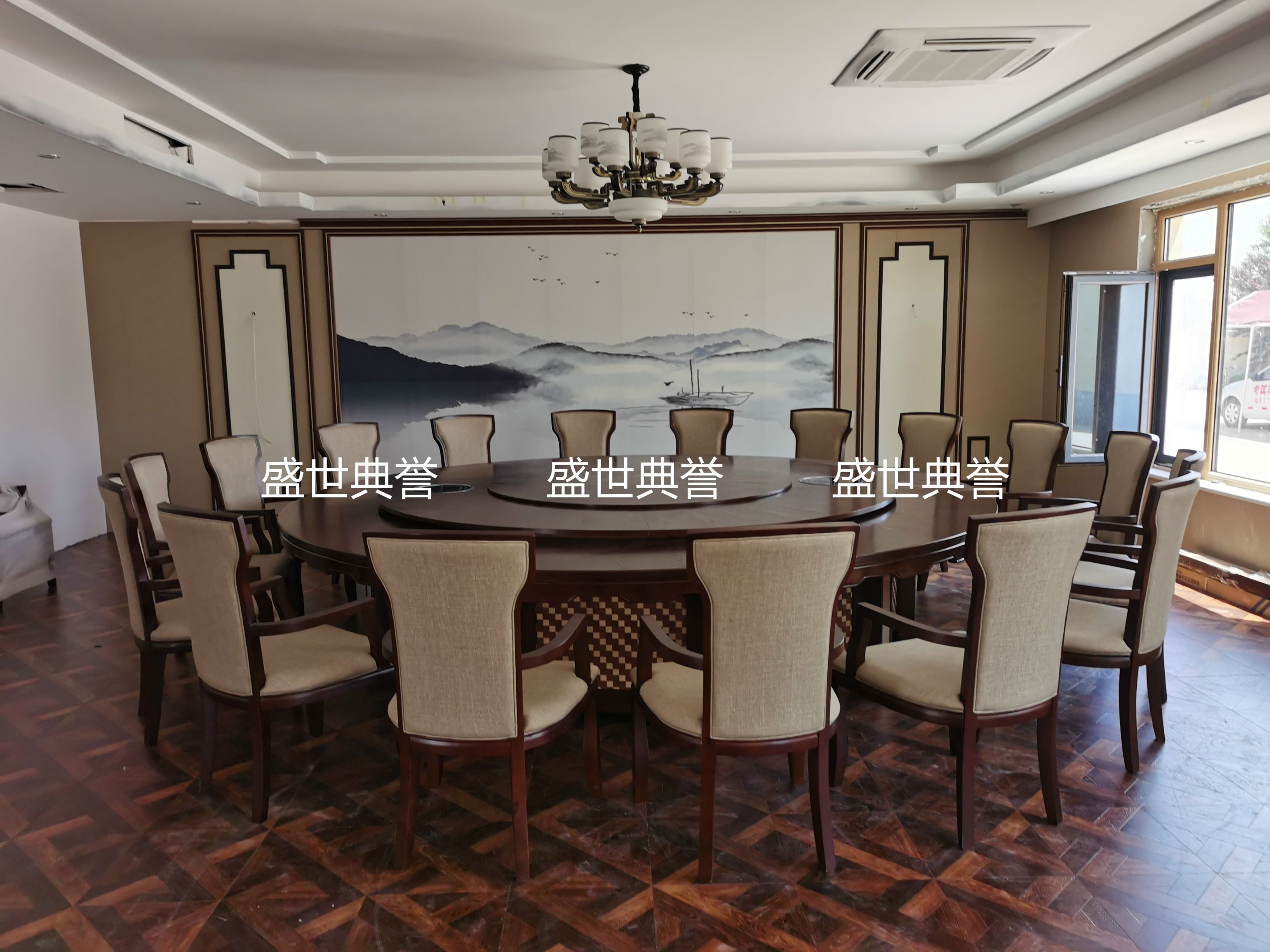 上海国际酒店实木家具定做 度假酒店包厢新中式实木餐椅 扶手椅子详情图9