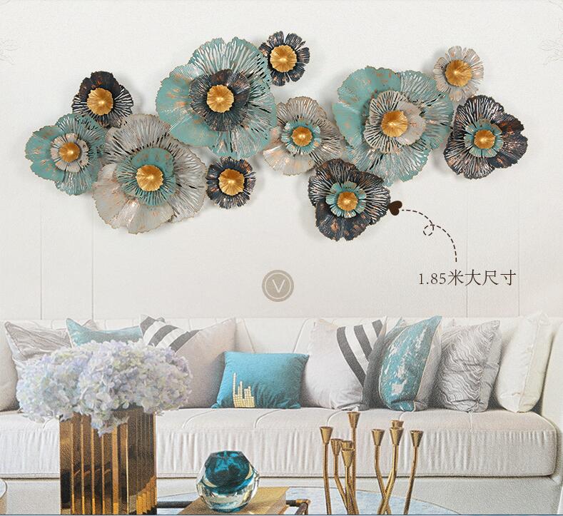欧式客厅沙发背景墙面装饰壁挂饰轻奢立体花餐厅墙壁装饰铁艺壁饰