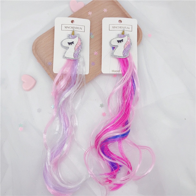 Cross-border unicorn cute wig, hair clip, hairpin headwear