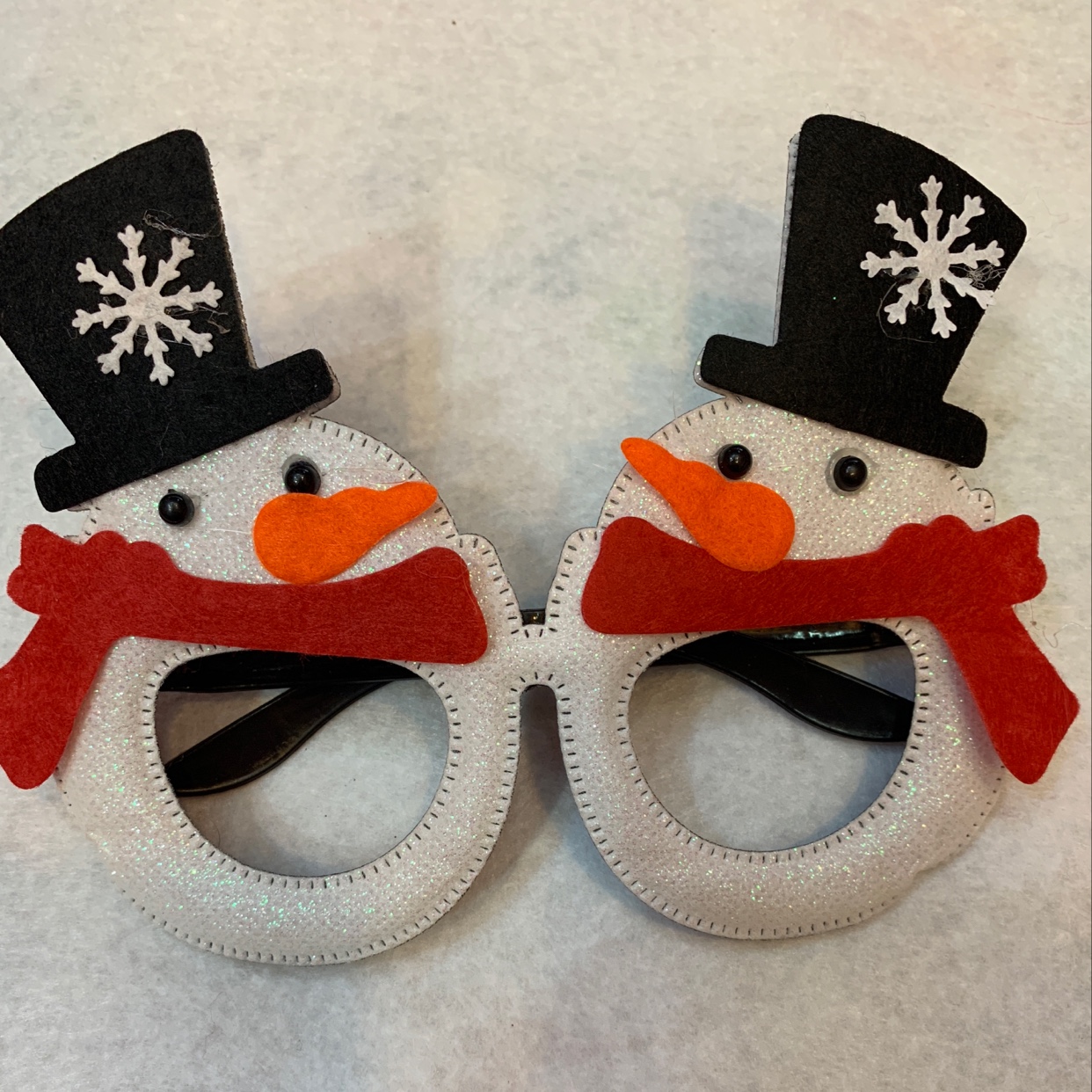 圣诞节金粉雪人眼镜圣诞老人儿童卡通眼镜框鹿角眼镜圣诞道具送小朋友礼物