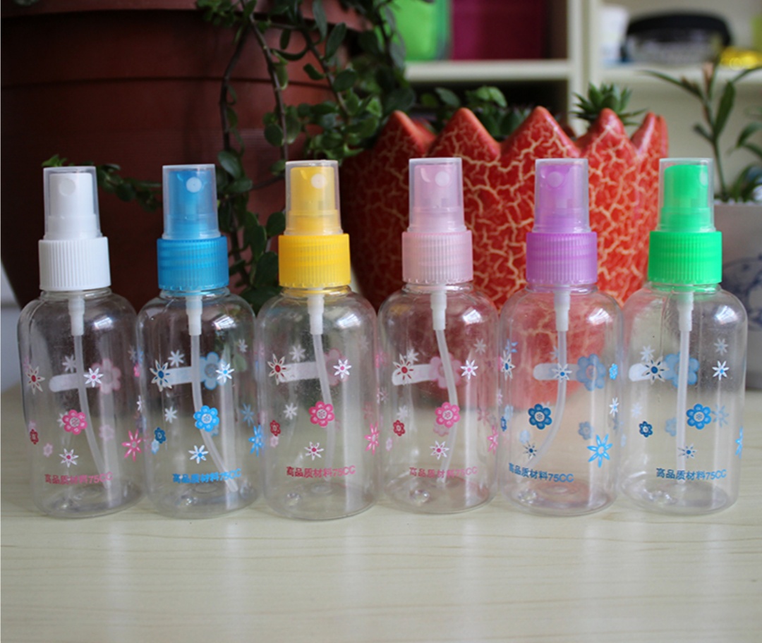 75ml transparent print spray bottle Moisturizing moisture bottle Perfume spray bottle delicate and compact undefined