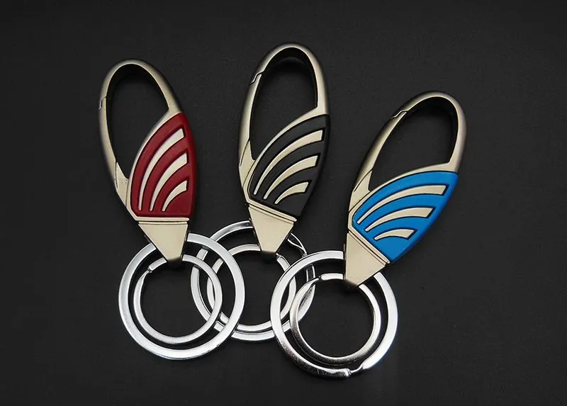 Large double-ring car keychain, creative modern and simple style key hook accessory, supermarket, street stall and department store supply detail image 1