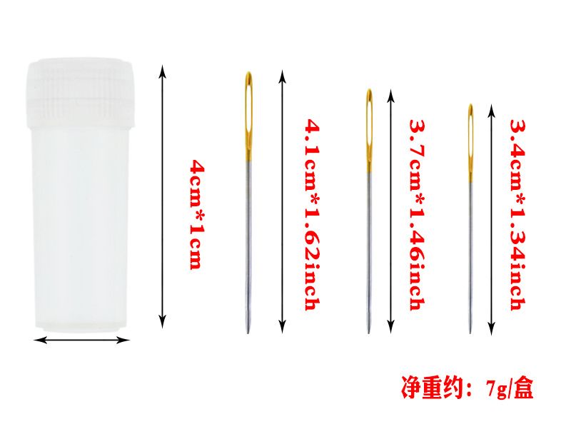 多型号金尾十字绣针 刺绣大眼金尾墩头针 十字绣材料工具配件详情图1
