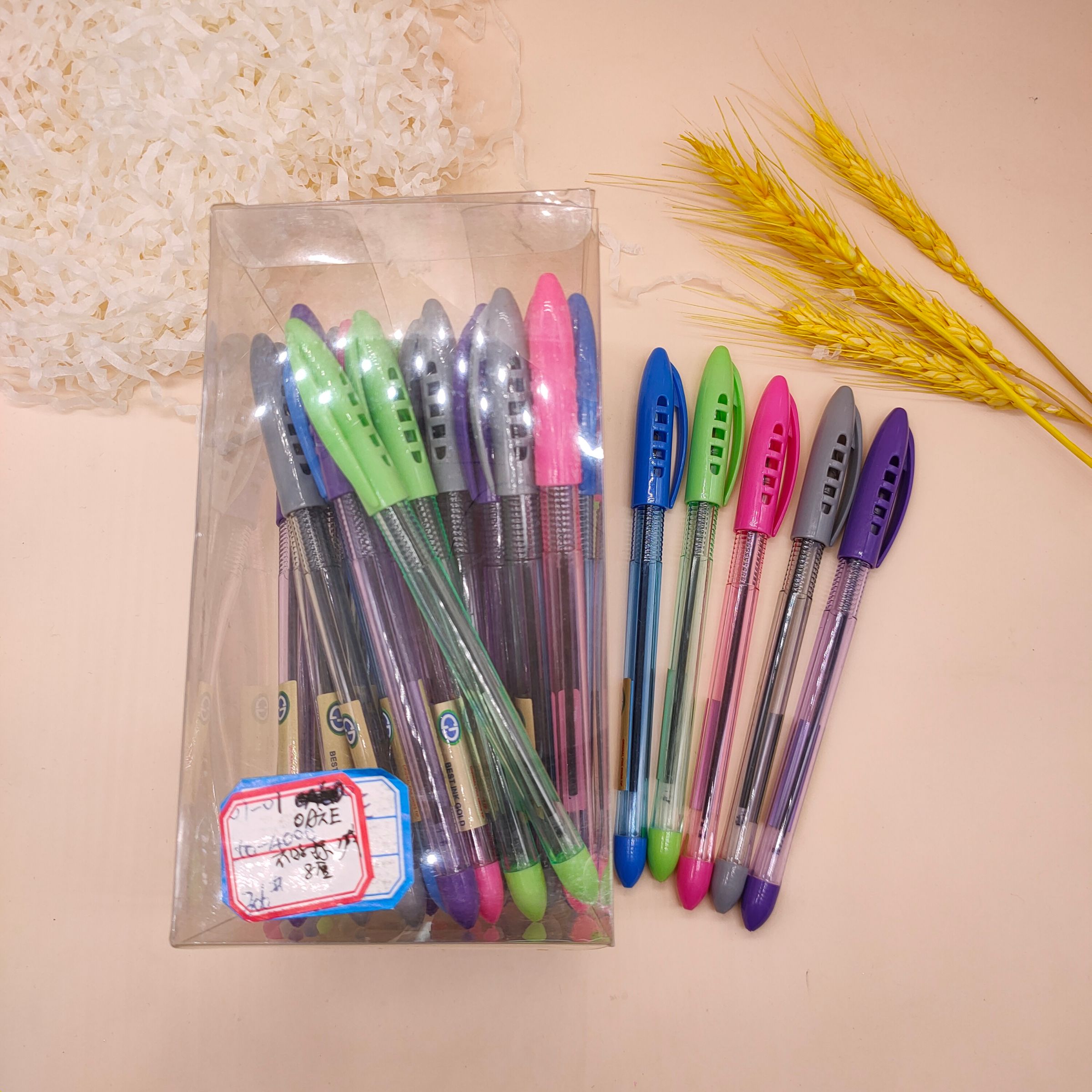 Student office classic transparent ball point pen full figure