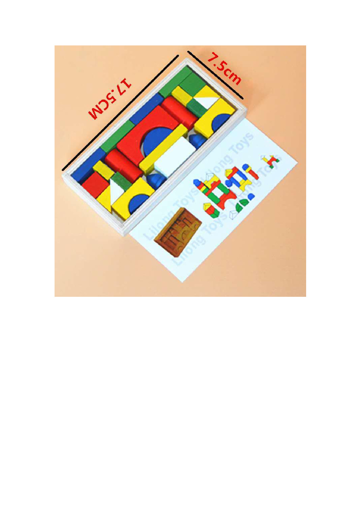 Wooden castle building block geometry set for children and primary school students' math teaching AIDS building blocks detail image 4