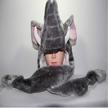 Plush cartoon animal hats long elephant performance props hats earmuffs hats children's hats