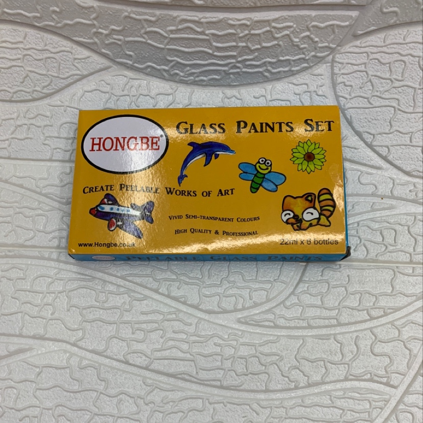 6 color glass paint, glass paste paint