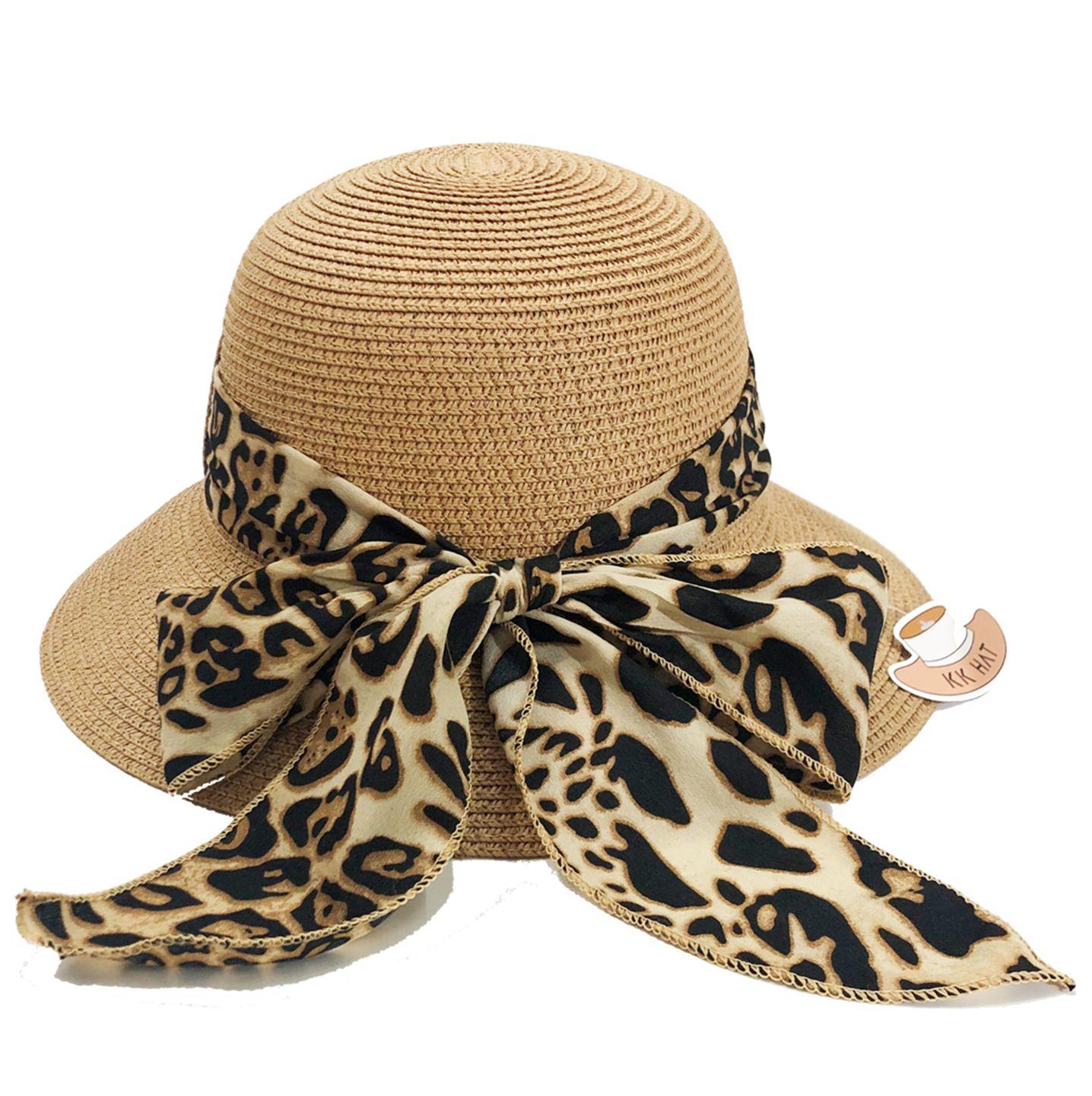 Yiwu Selection sexy leopard print chiffon decorative straw hat pink /KK203640/38380 full figure