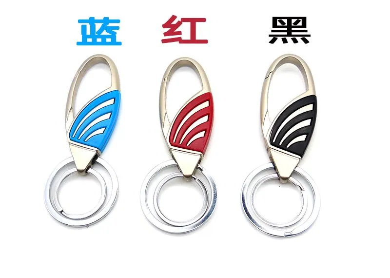 Large double-ring car keychain, creative modern and simple style key hook accessory, supermarket, street stall and department store supply detail image 3
