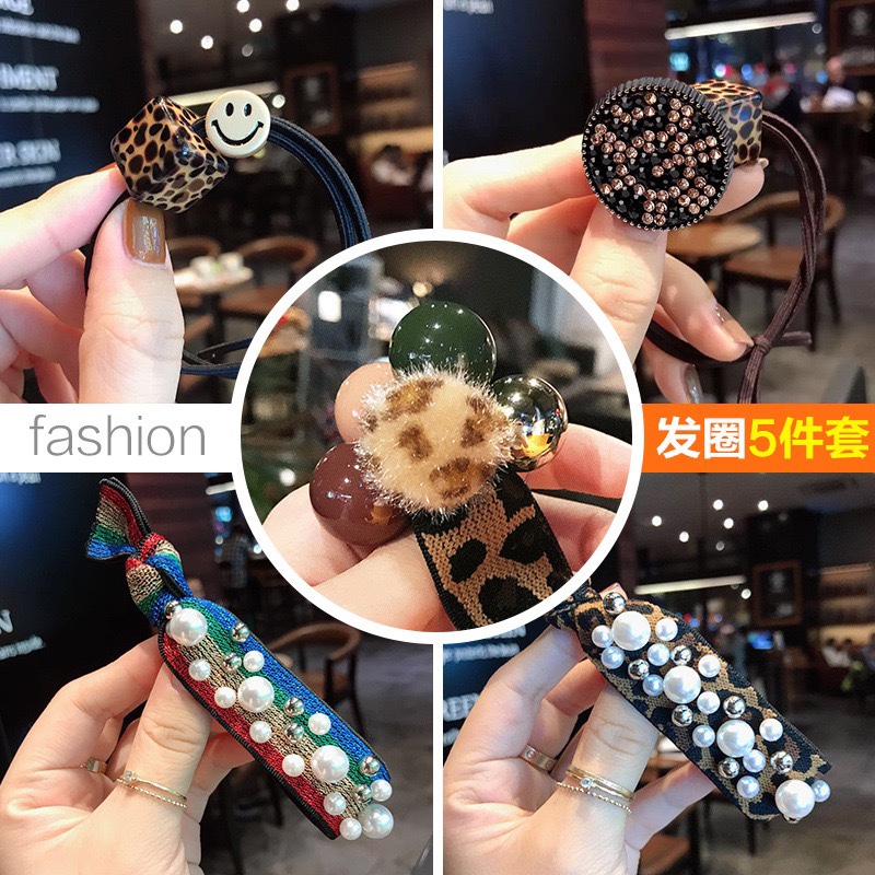 豹纹ins森系头绳女韩版网红皮套扎头发绳橡皮筋发圈可爱简约头饰