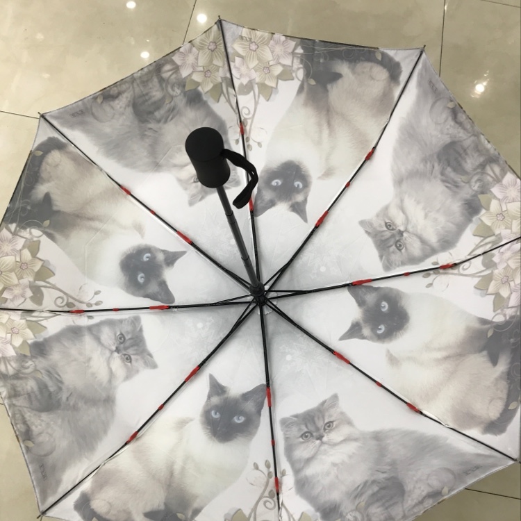 Item No. 3024A Fully automatic Heat Transfer Three-fold Umbrella Specification image