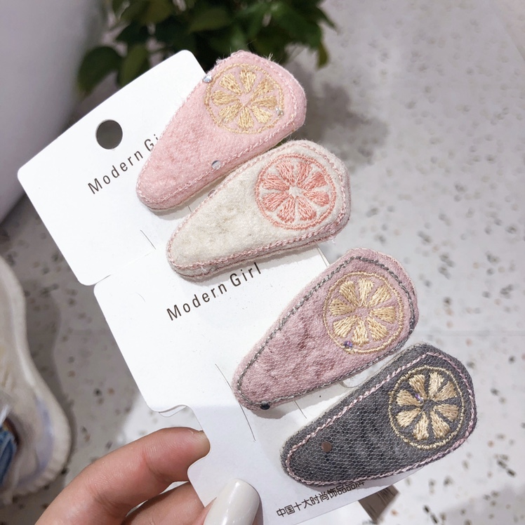 Morden girls autumn and winter children Korean lemon clamp single mixed color wholesale from 100 batches without free shipping