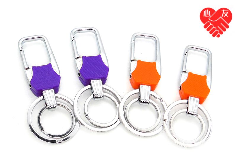 Xinyou 8002 double-ring keychain waist-hung metal keychain, direct wholesale from Yiwu Small Commodities and General Merchandise production area