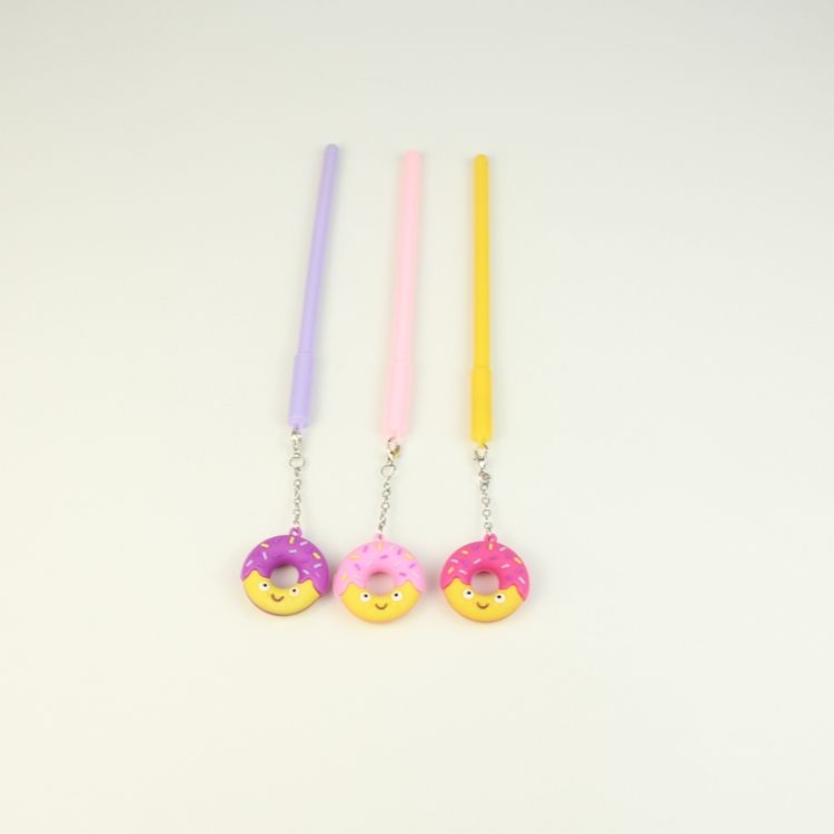 吃货甜甜圈吊坠中性笔