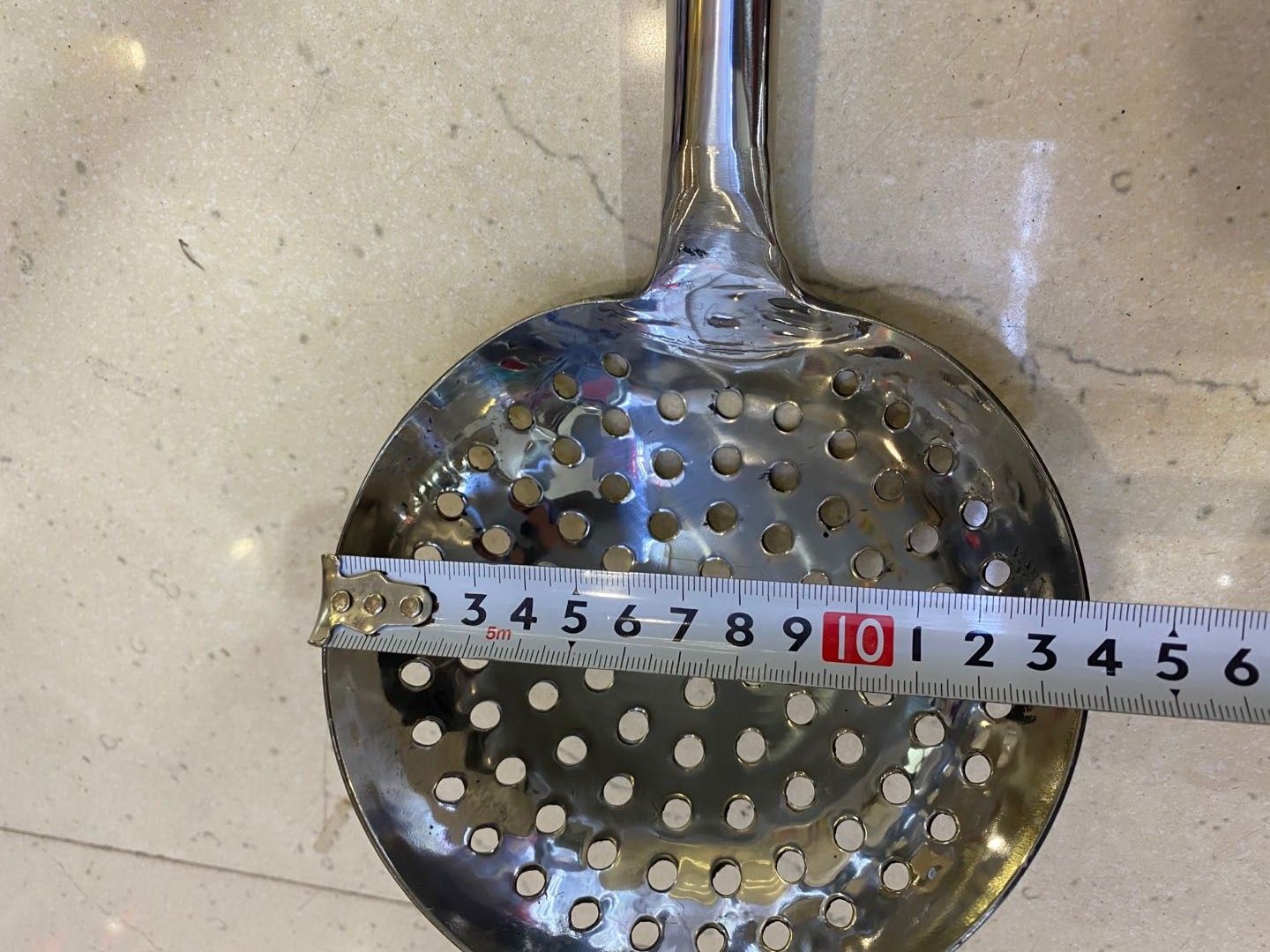 Stainless steel handle strainer, kitchenware, large soup spoon, hot pot spoon, porridge spoon, spatula, long handle detail image 3